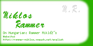 miklos rammer business card